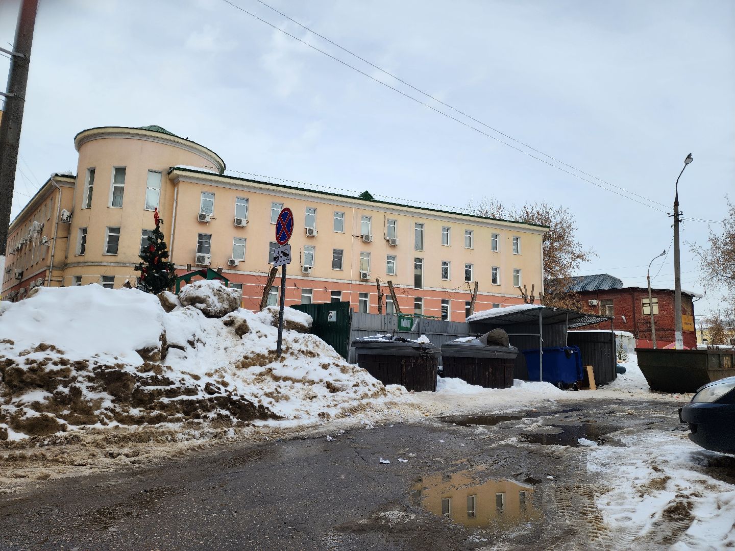 Подольск, остановка запрещена, контейнерная площадка, дорожный знак,