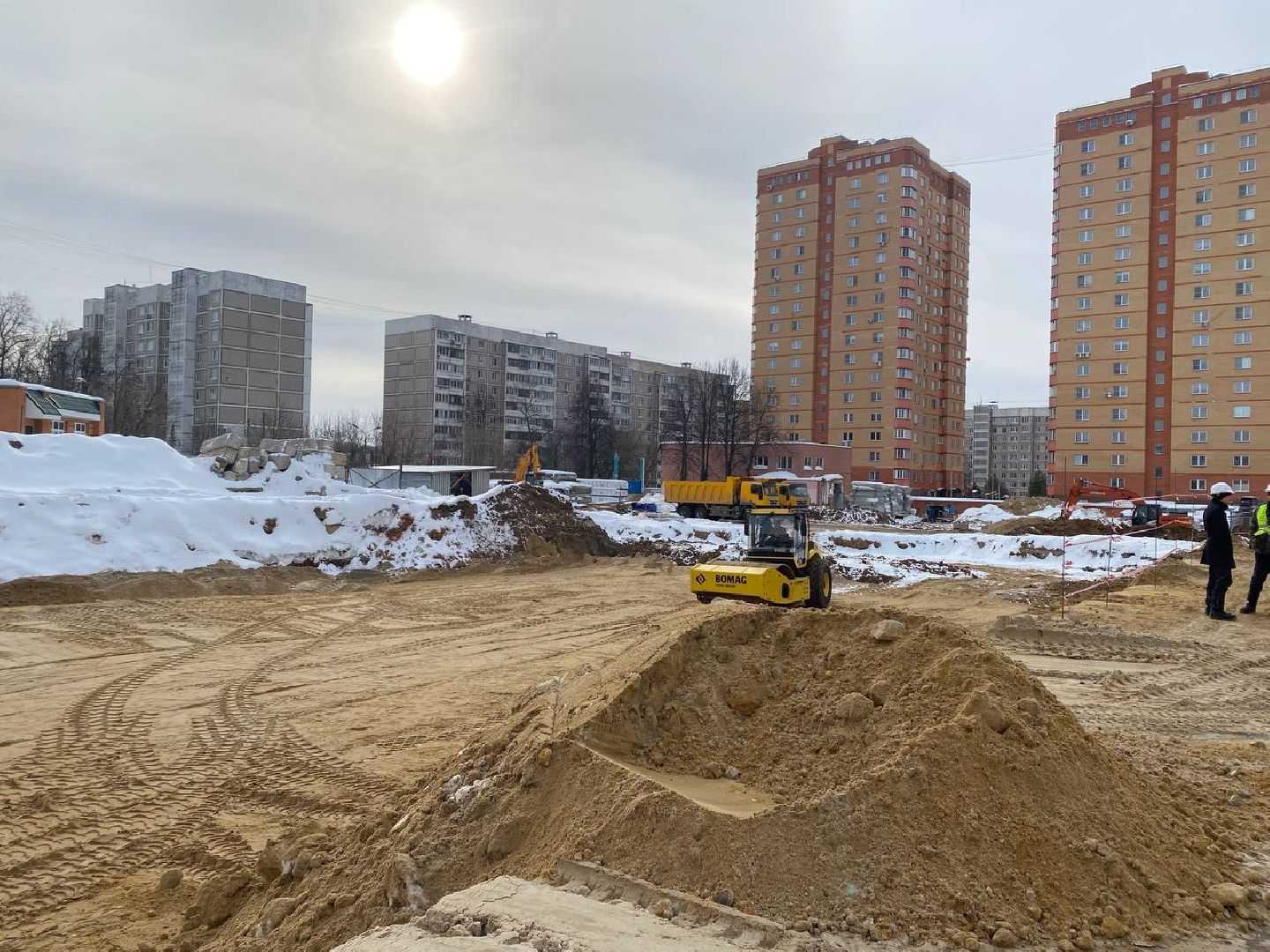 чехов, строительство, школа, прораб, стройка,