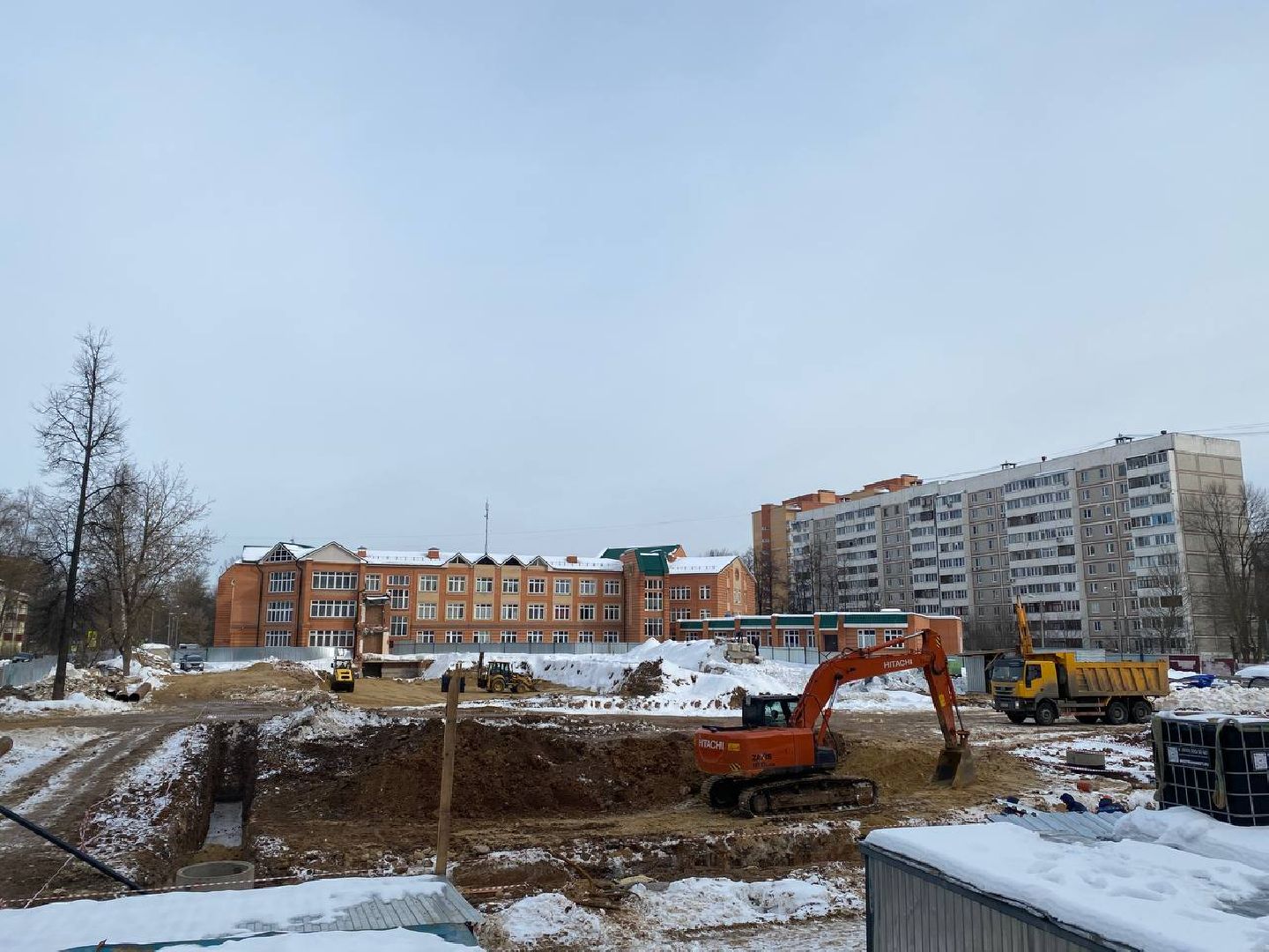 чехов, строительство, школа, прораб, стройка,