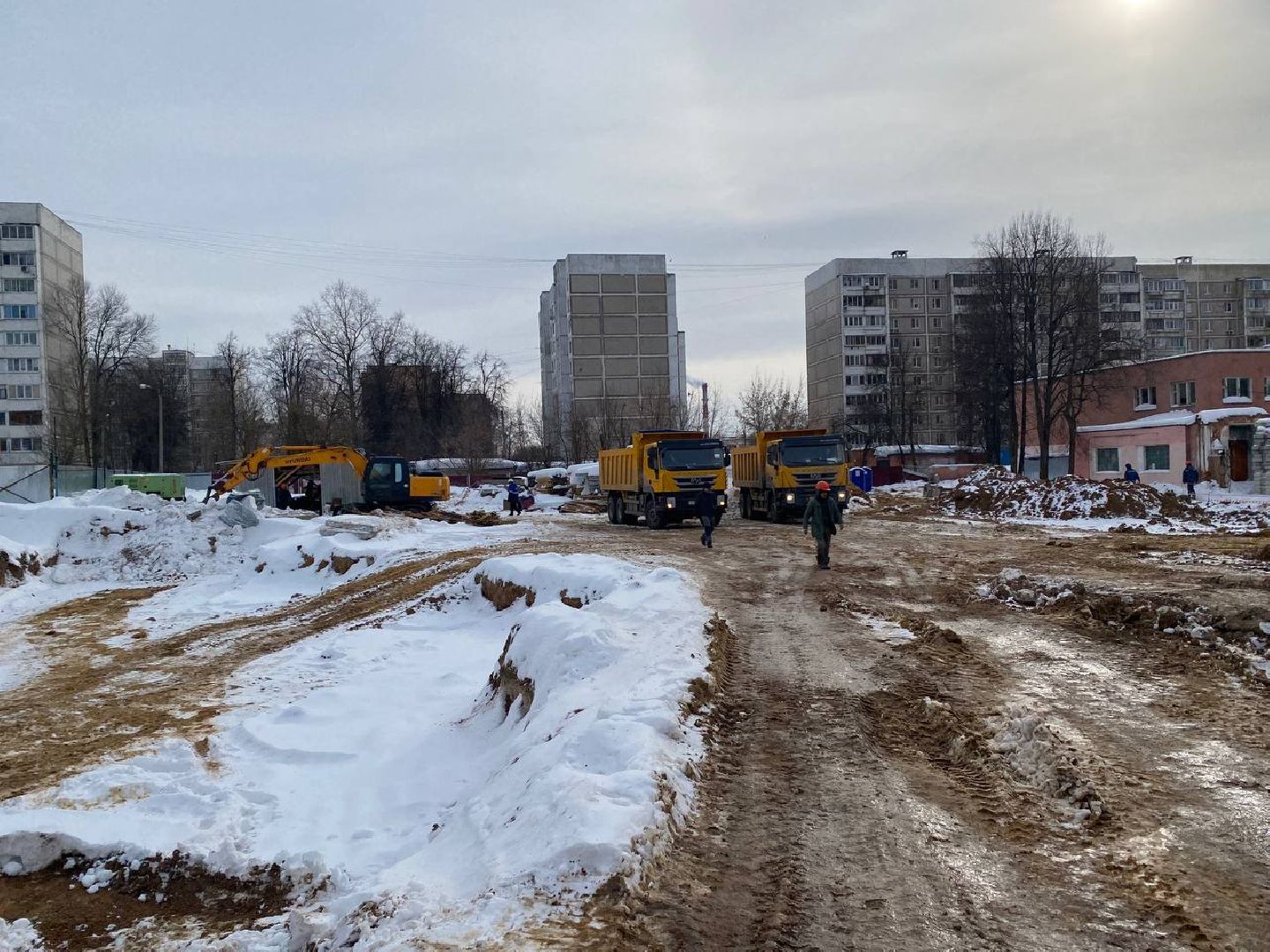 чехов, строительство, школа, прораб, стройка,