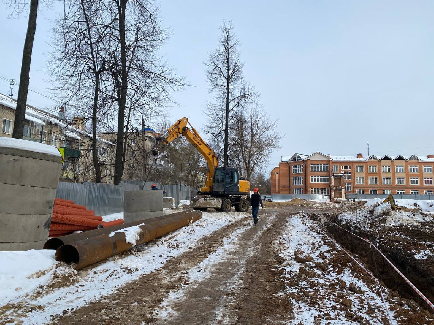 чехов, строительство, школа, прораб, стройка,