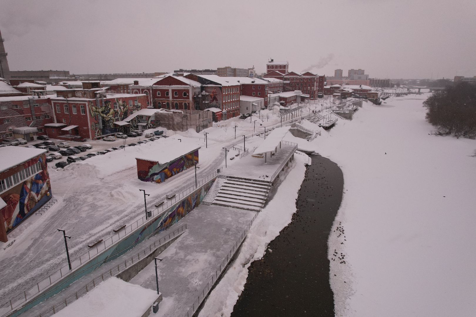 видео с коптера, орехово-зуево, благоустройство, набережная,