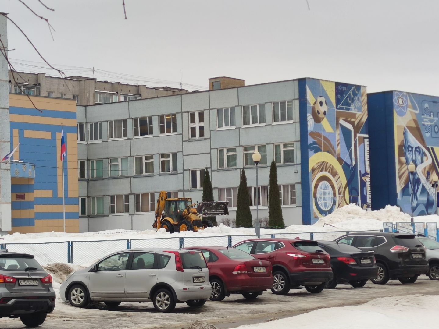 Дубна, жкх, Уборка снега, Школа, Коммунальные службы, Коммунальная техника,