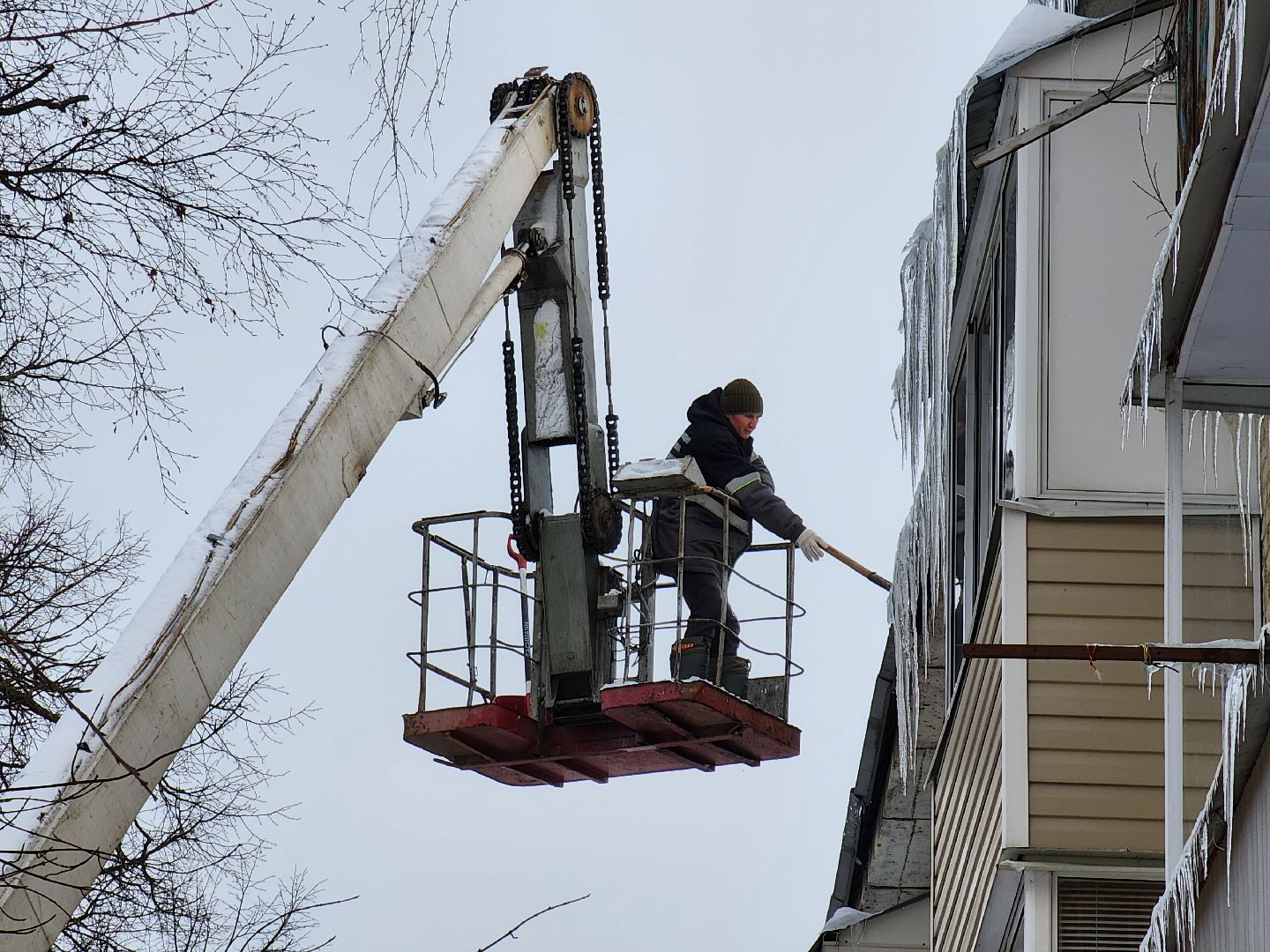 жкх, очистка кровли, фрязино,