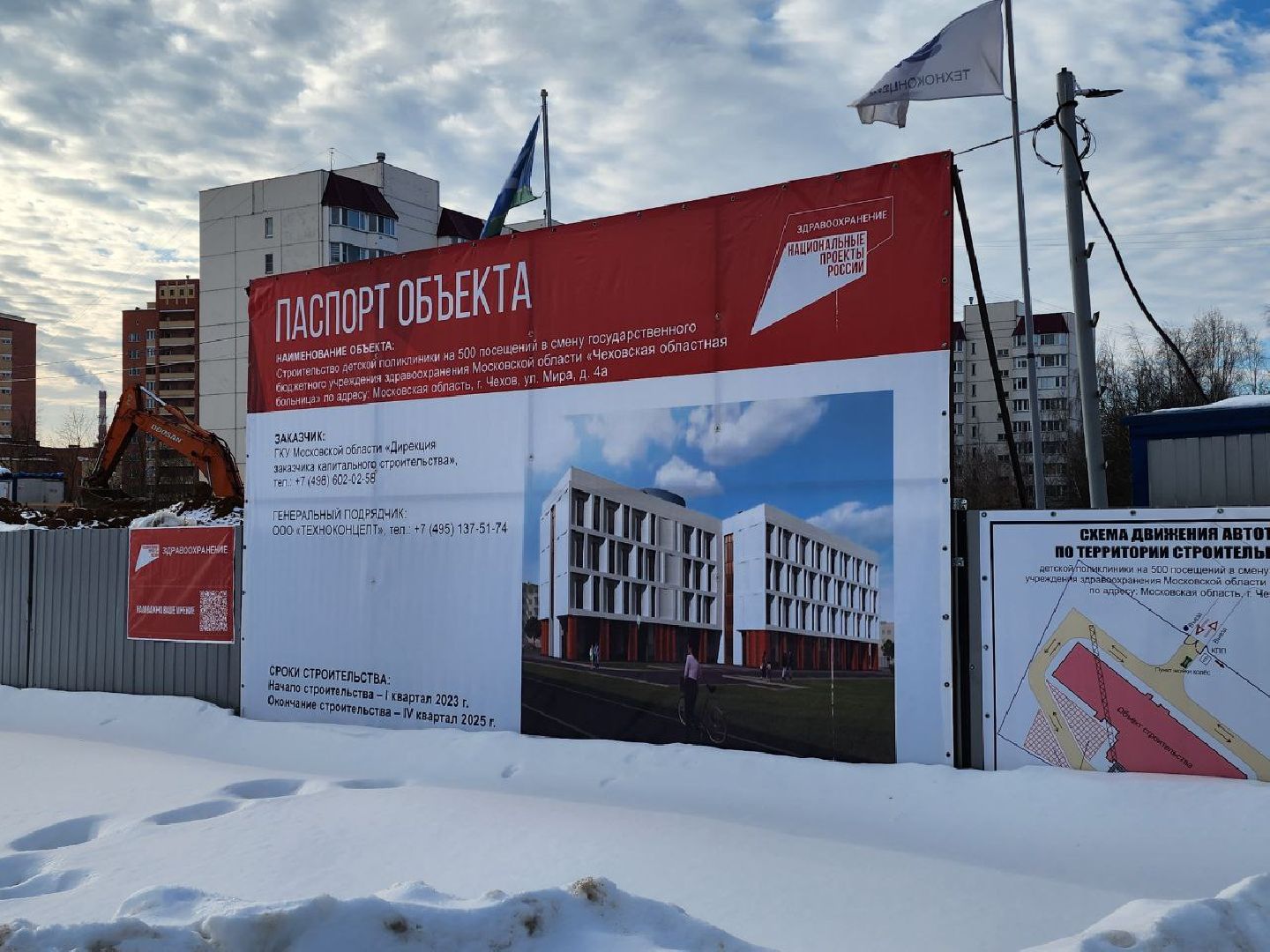 чехов, строительство, поликлиника, котлован, рабочие места,