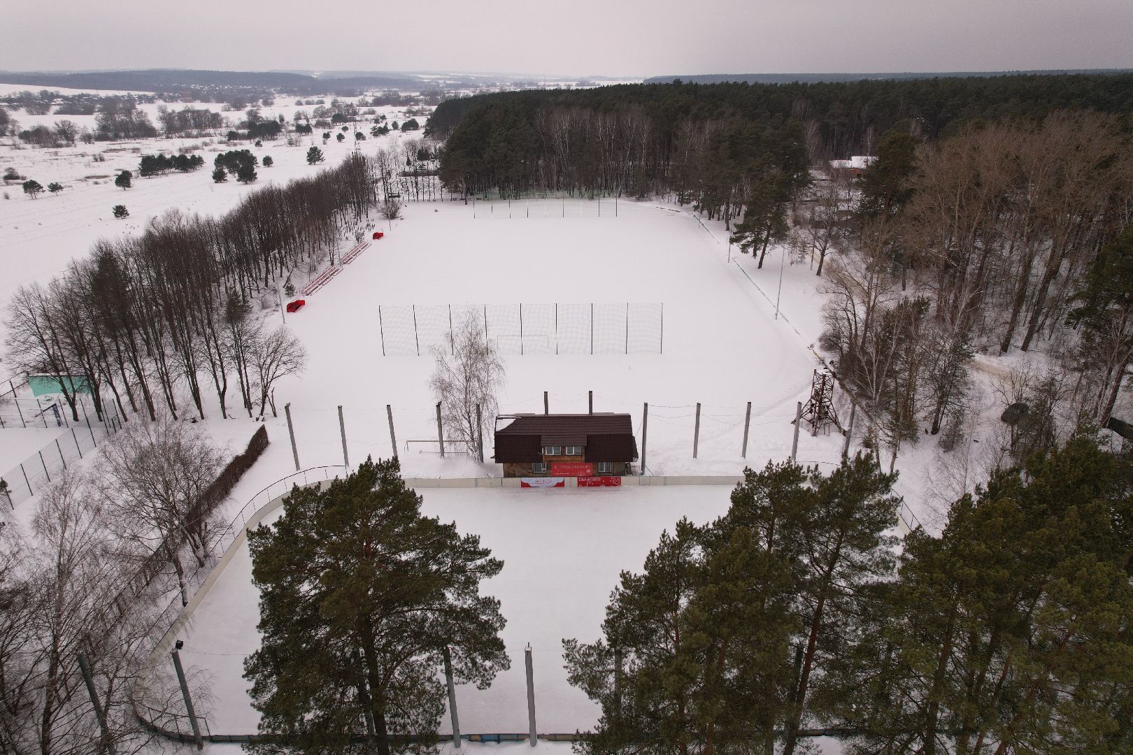 видео с коптера, серпухов, стадион,