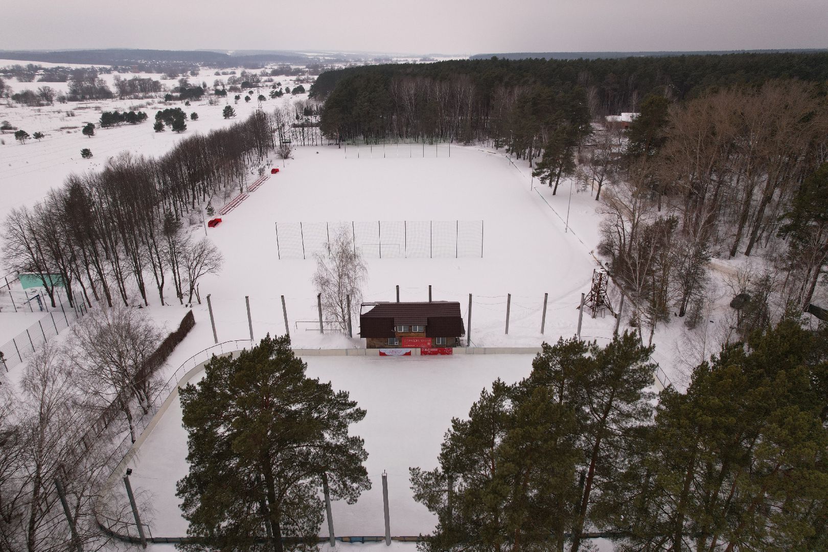 видео с коптера, серпухов, стадион,