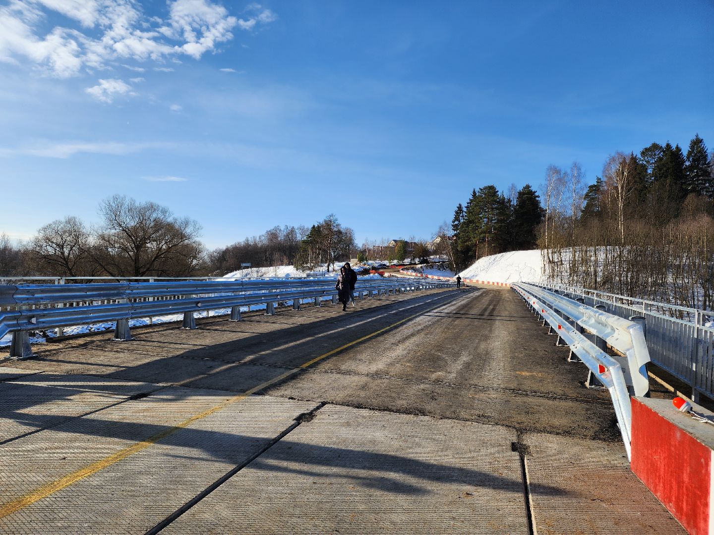 Подольск, деревня Кутьино, временный мост, строительство,