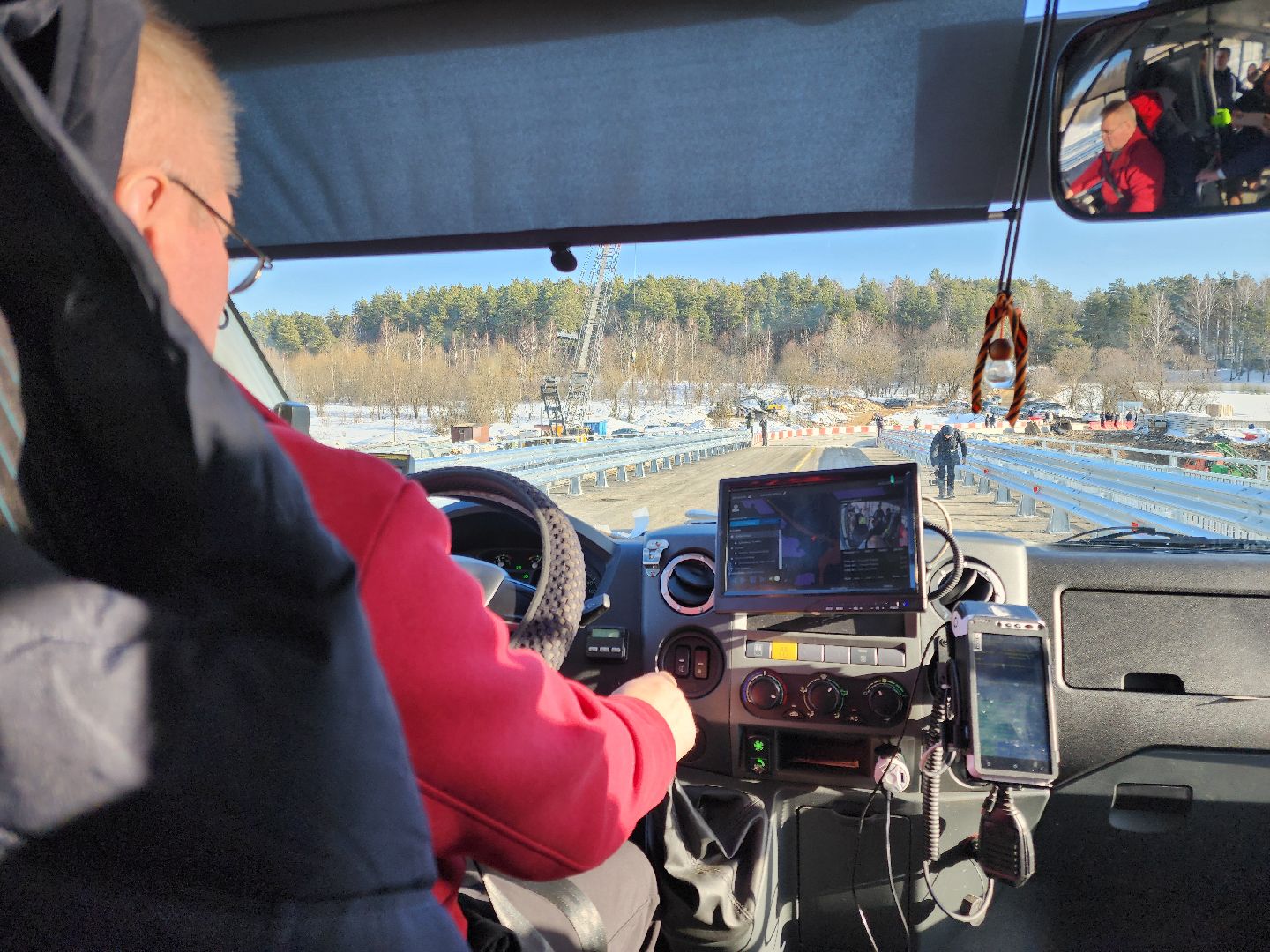 Подольск, деревня Кутьино, временный мост, строительство,