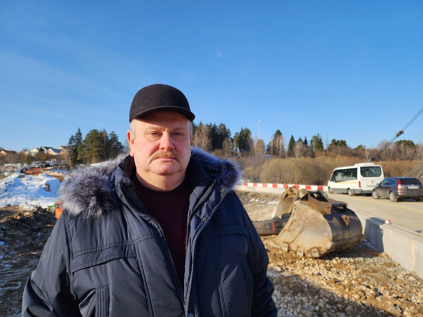 Подольск, деревня Кутьино, временный мост, строительство,