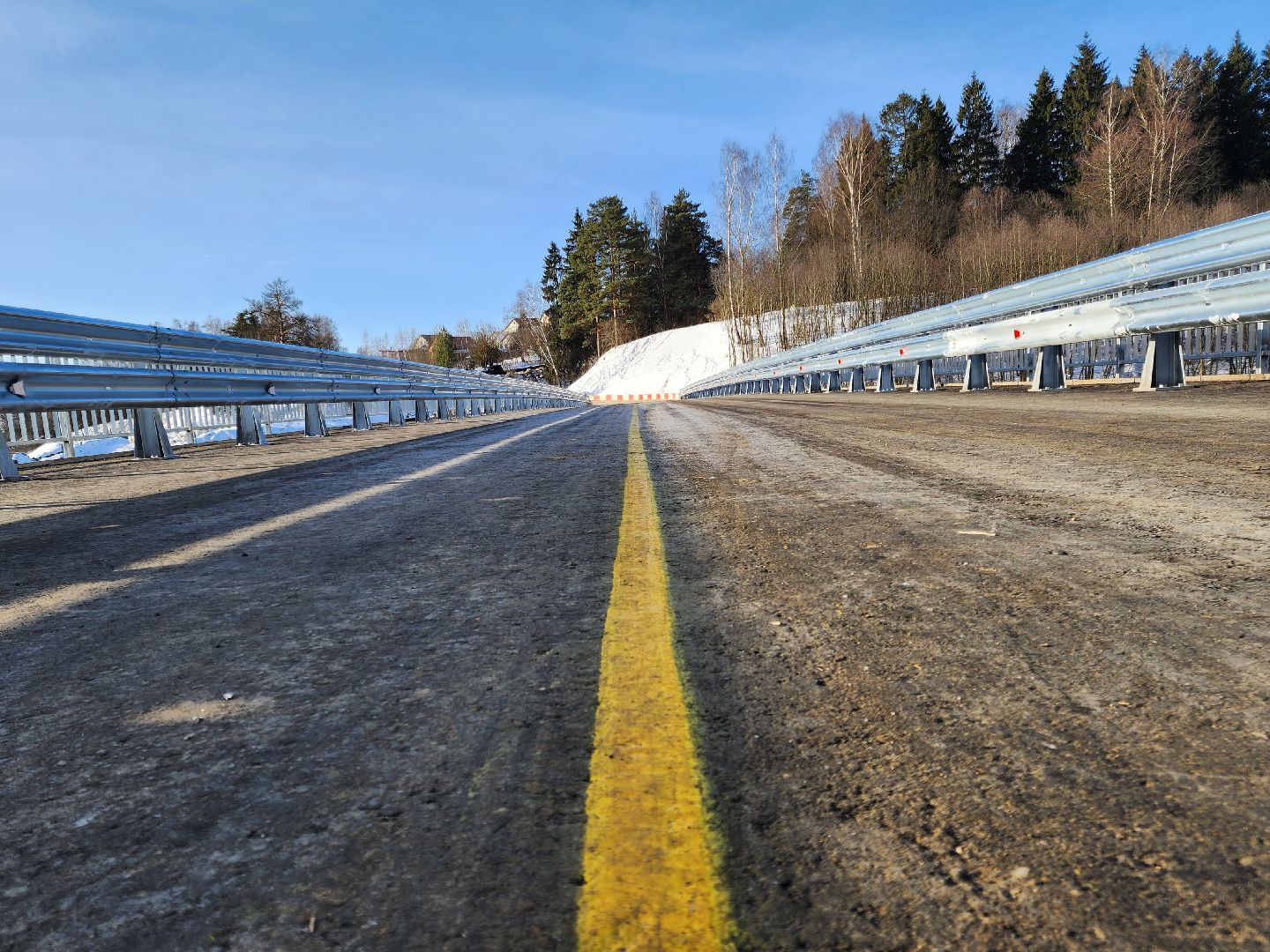 Подольск, деревня Кутьино, временный мост, строительство,