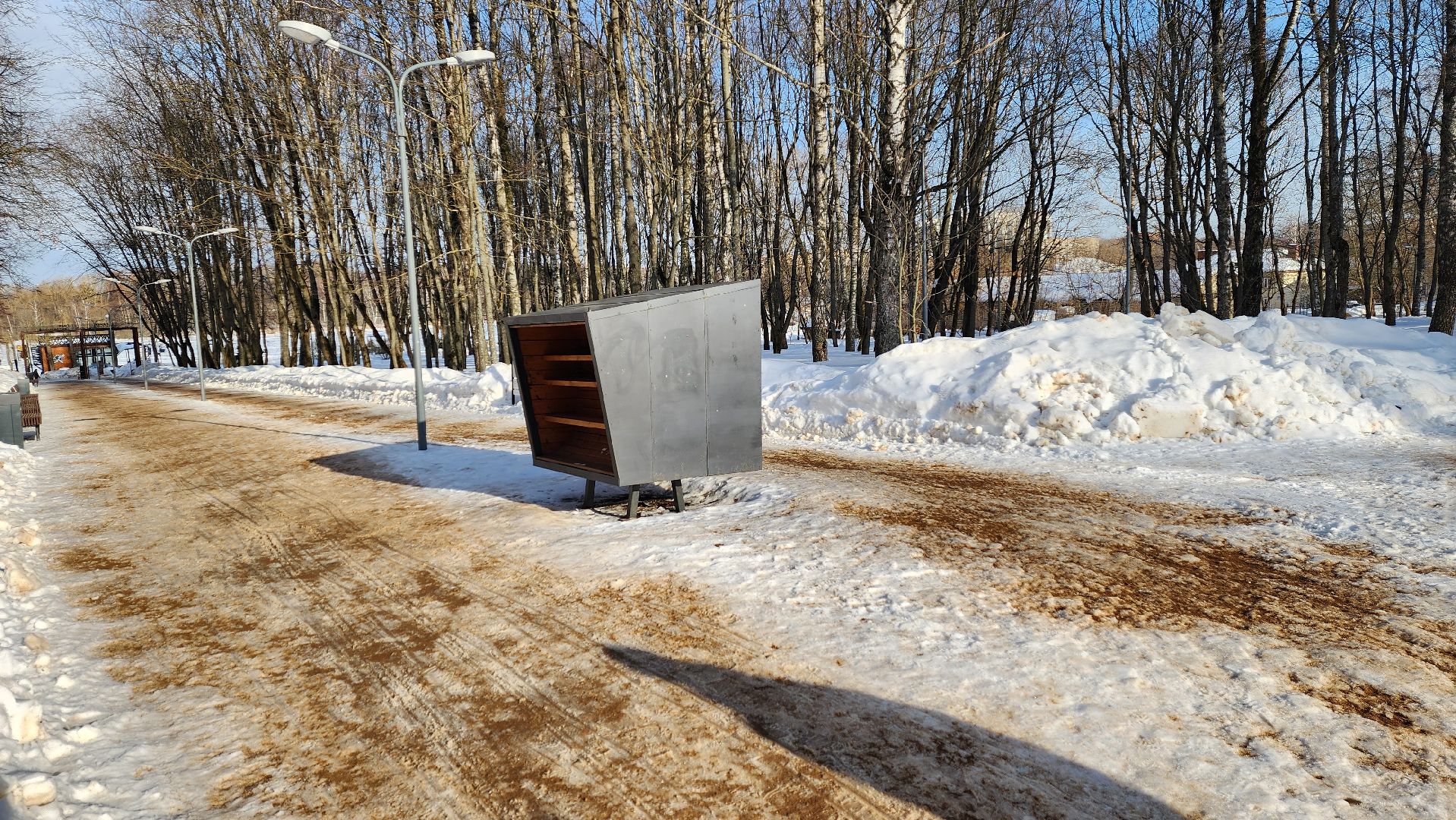 Солнечногорск, Уборка снега, Городской парк,