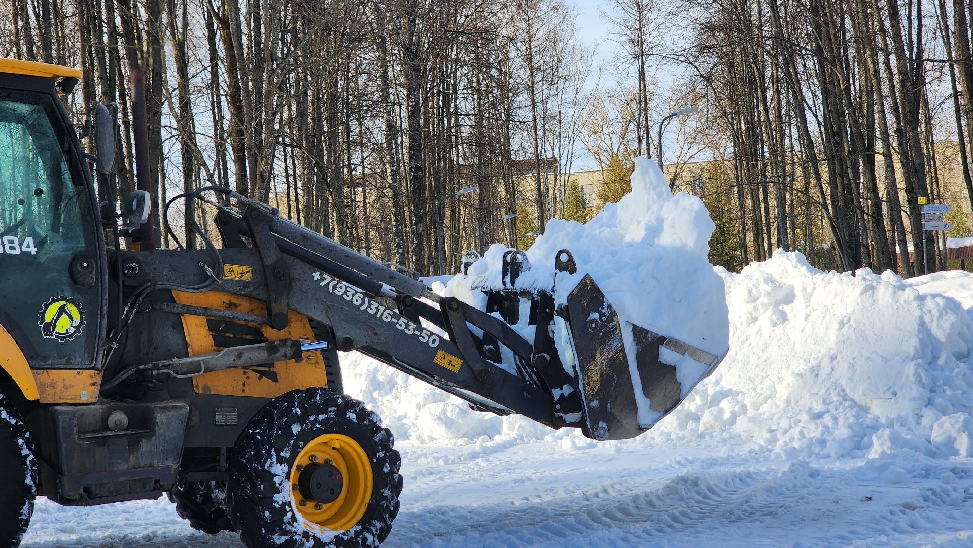 Солнечногорск, Уборка снега, Городской парк,