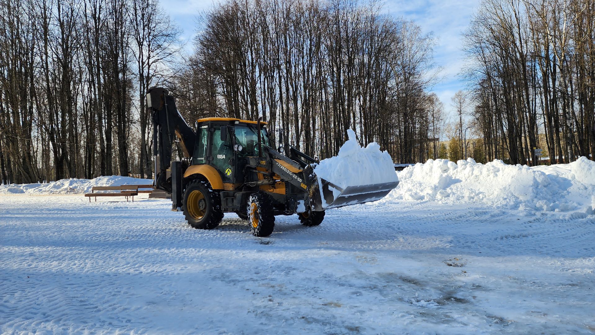 Солнечногорск, Уборка снега, Городской парк,