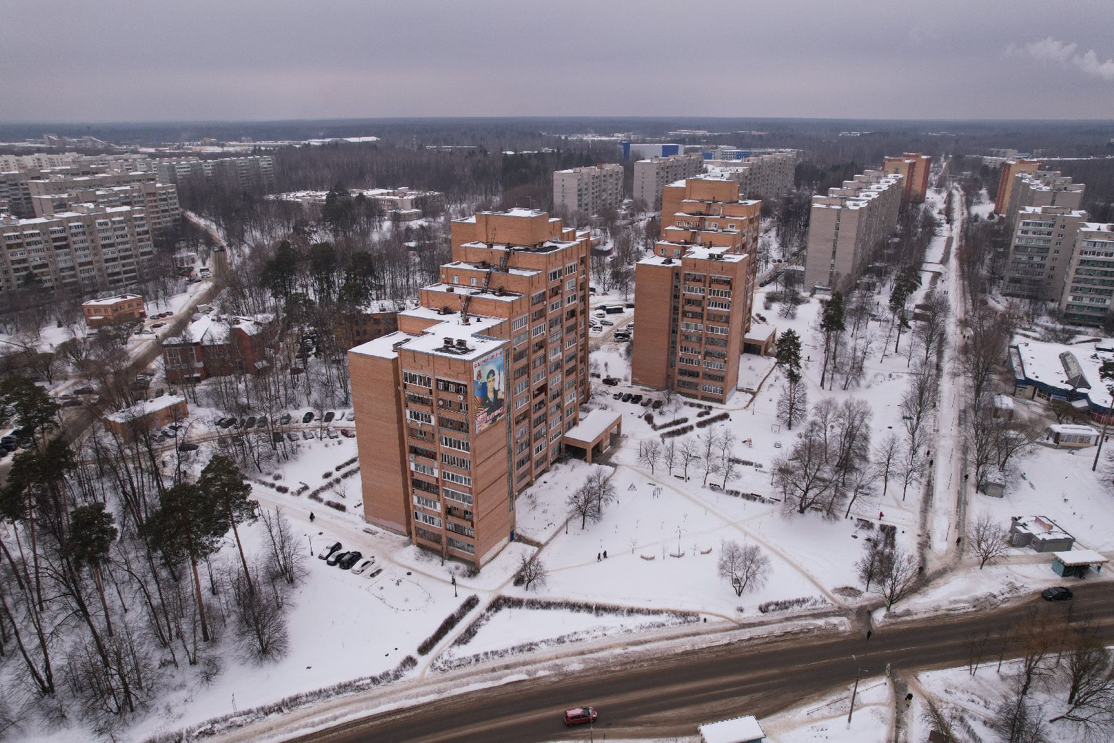 видео с коптера, протвино, дом,