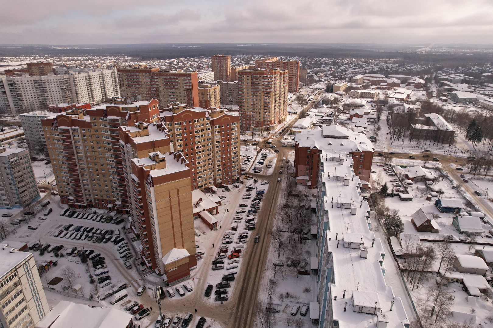 видео с коптера, сергиев посад, чп, строительство,