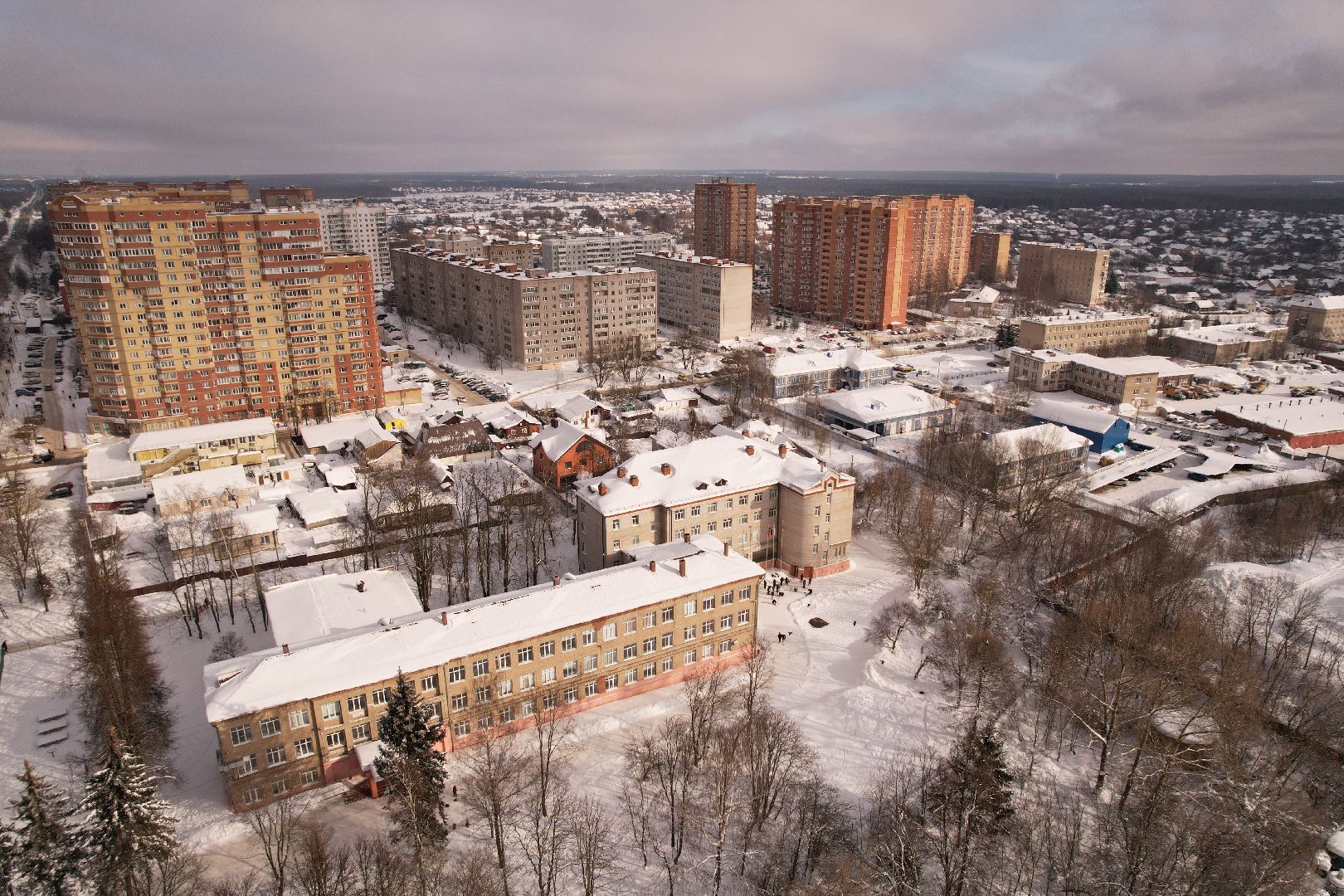 видео с коптера, сергиев посад, чп, строительство,