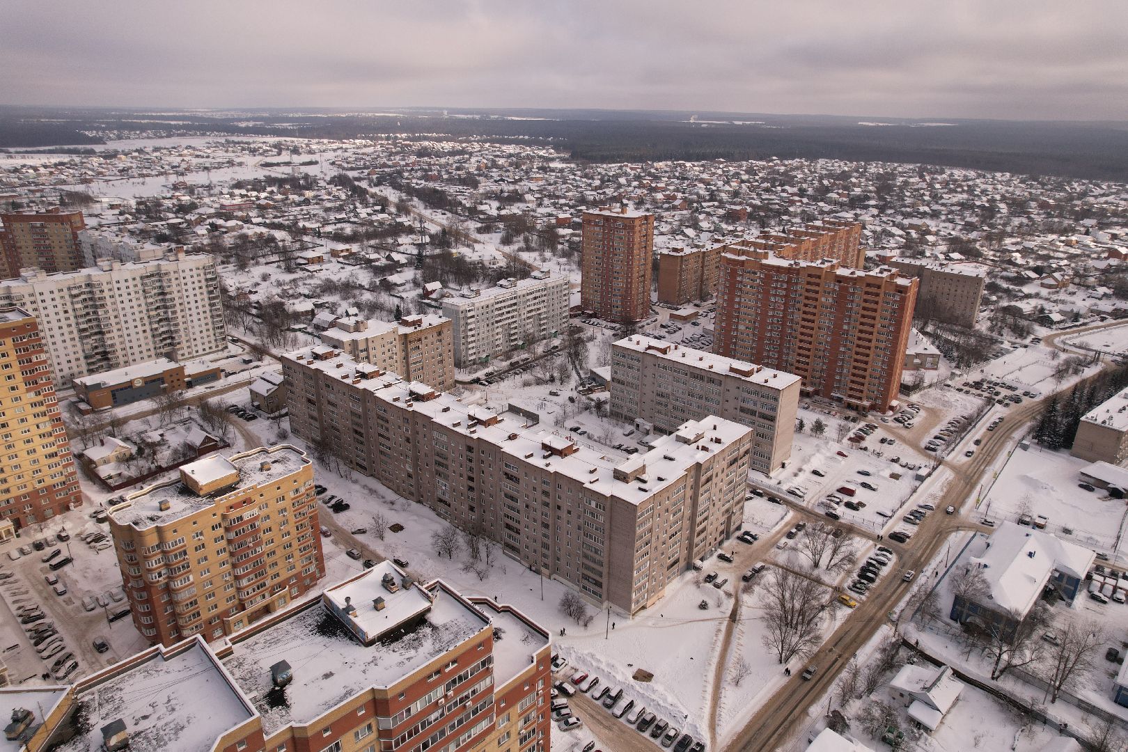 видео с коптера, сергиев посад, чп, строительство,