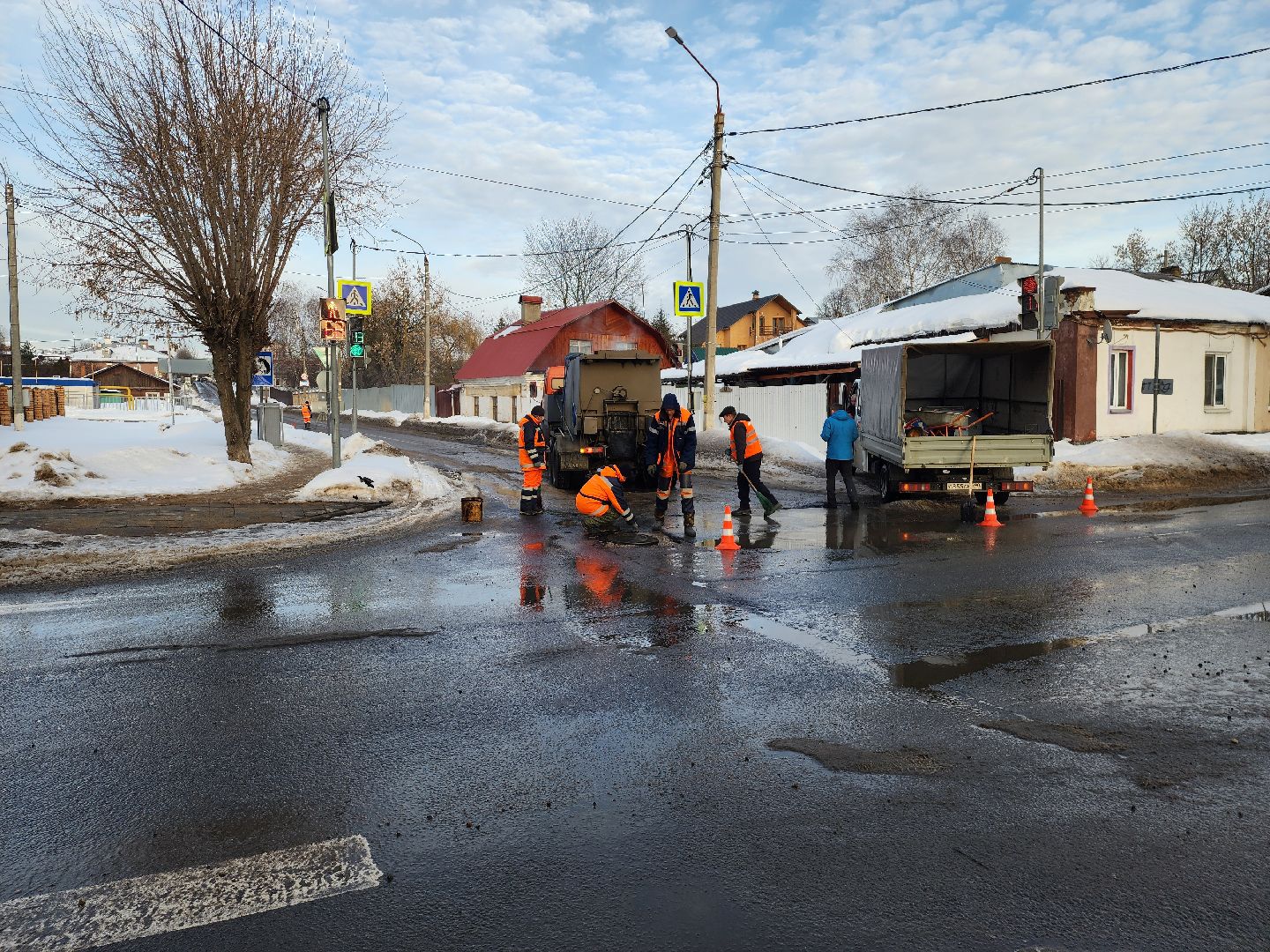 серпухов, ямочный ремонт, дорожные работы, комбинат благоустройства, улица чехова,