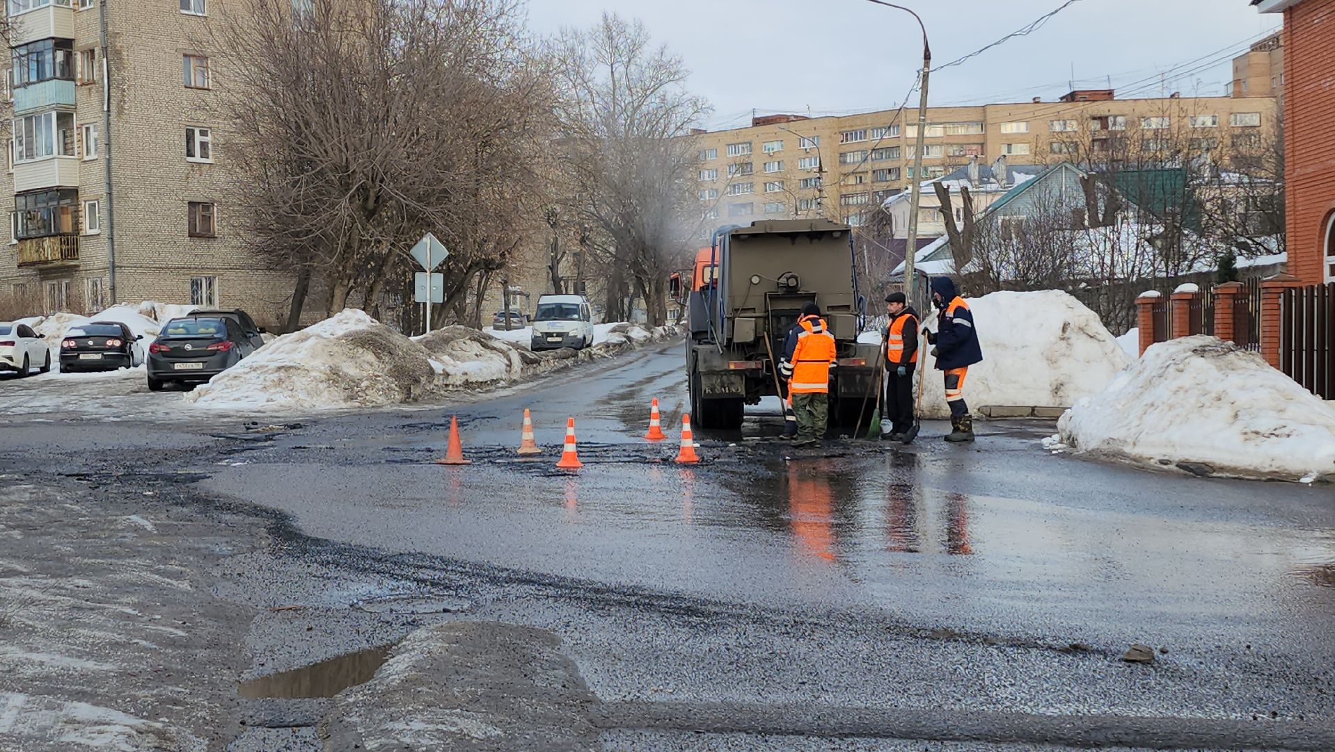 серпухов, ямочный ремонт, дорожные работы, комбинат благоустройства, улица чехова,