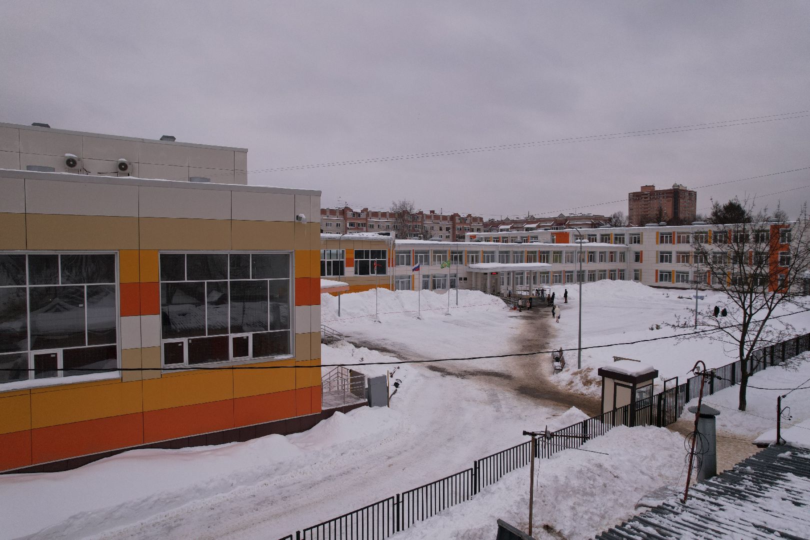 видео с коптера, школа, образование,