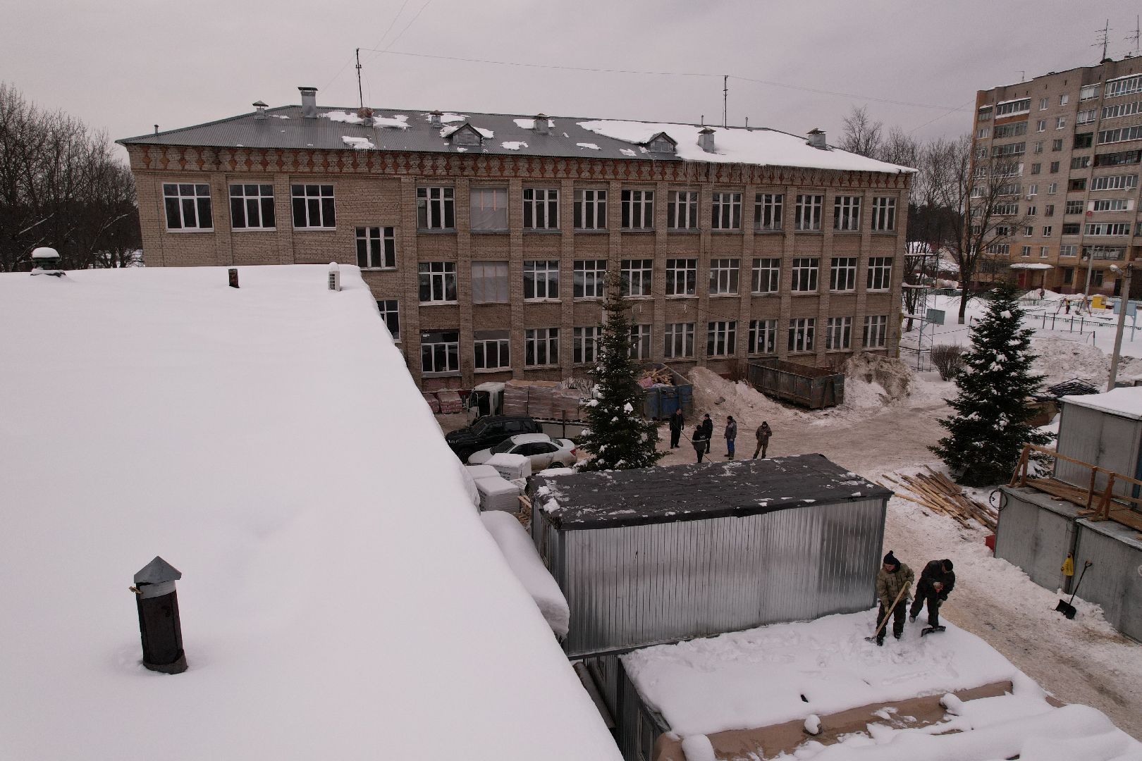 видео с коптера, ремонт, школа,