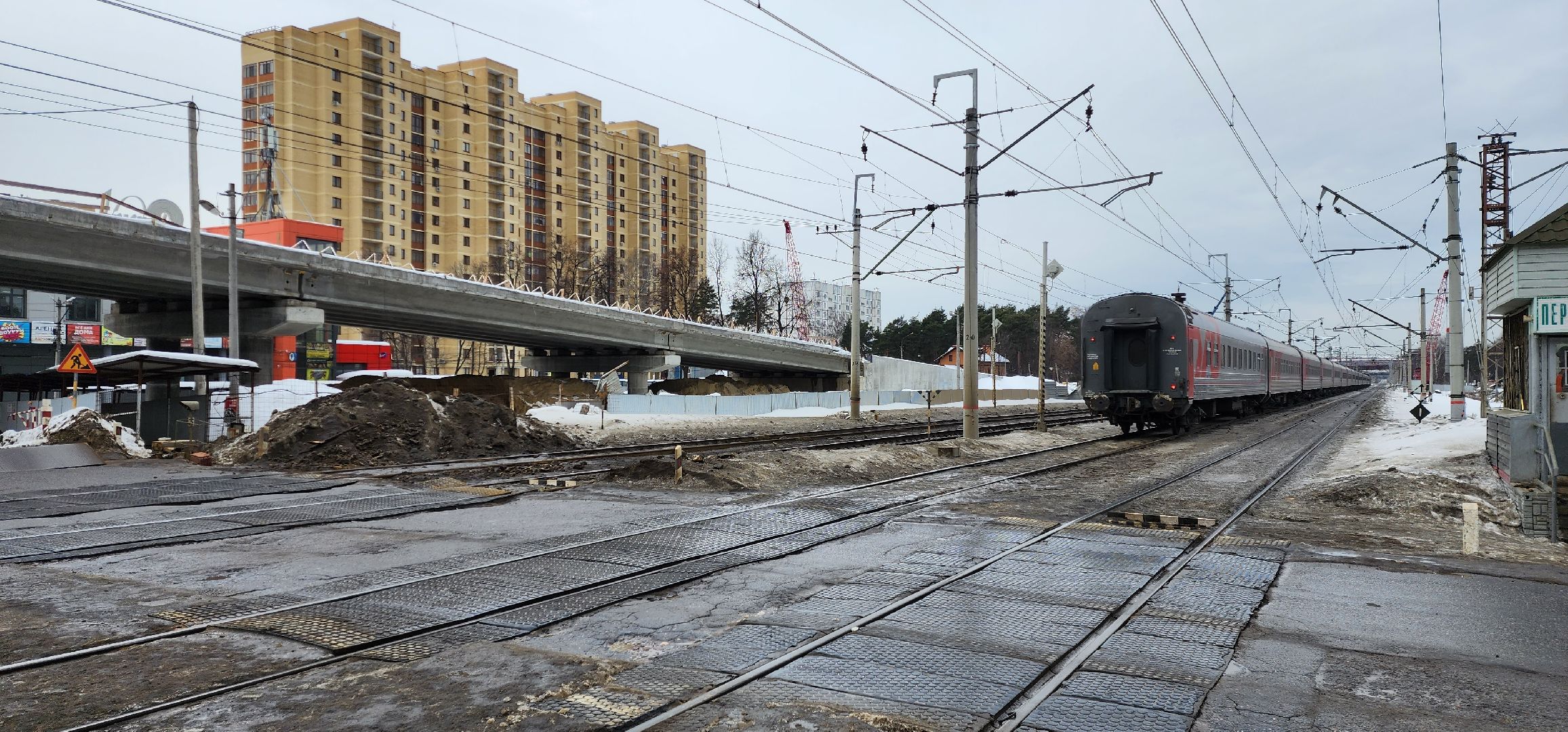 раменское, строительство, путепровод через железную дорогу между станциями быково и удельная,