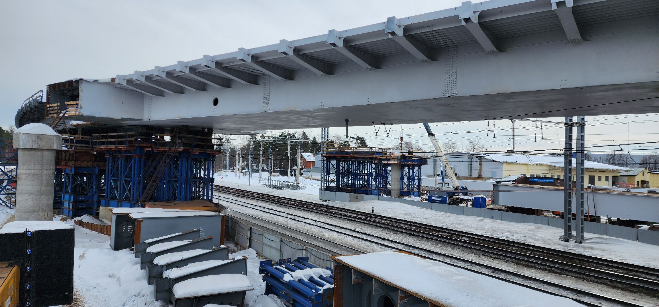 раменское, строительство, путепровод через железную дорогу между станциями быково и удельная,