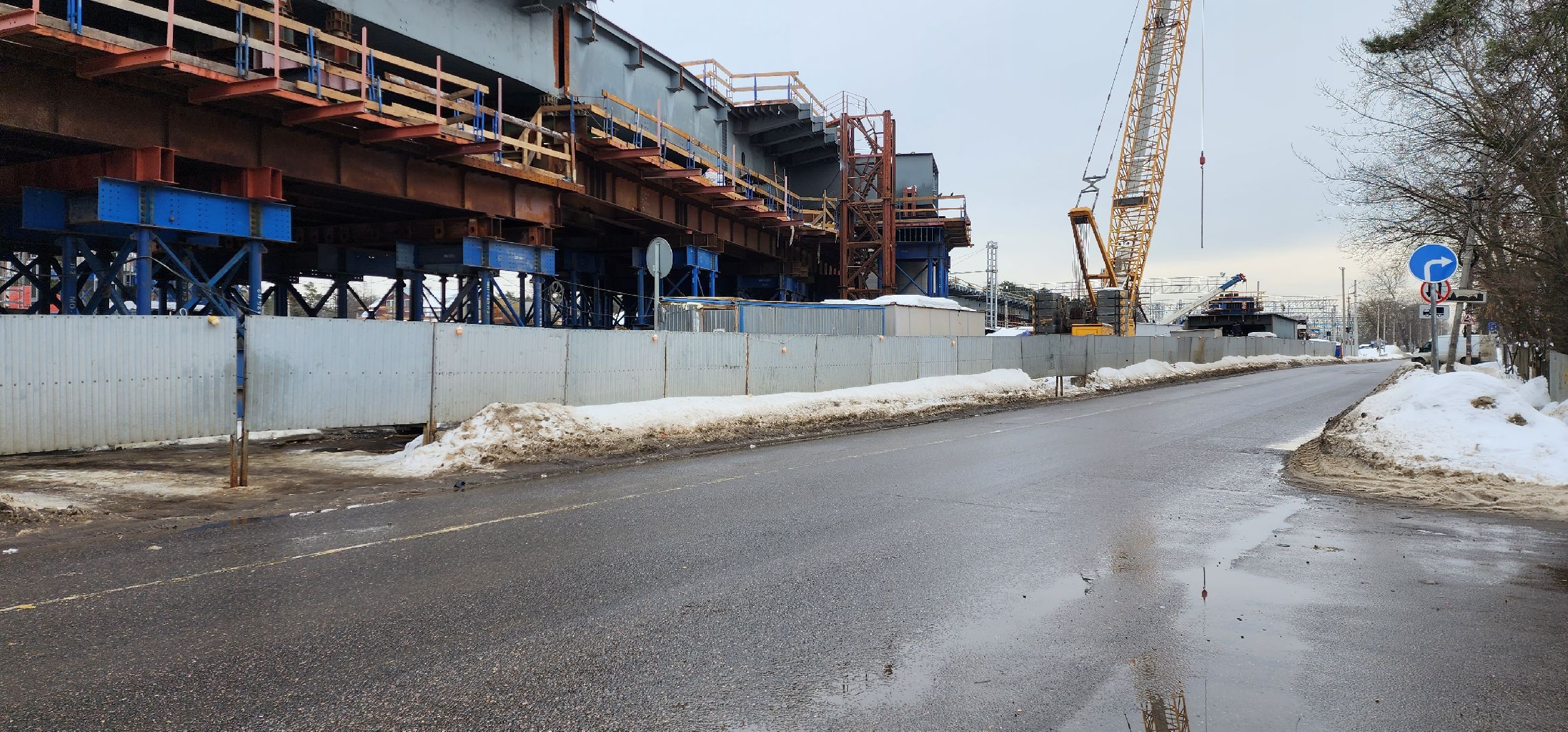 раменское, строительство, путепровод через железную дорогу между станциями быково и удельная,