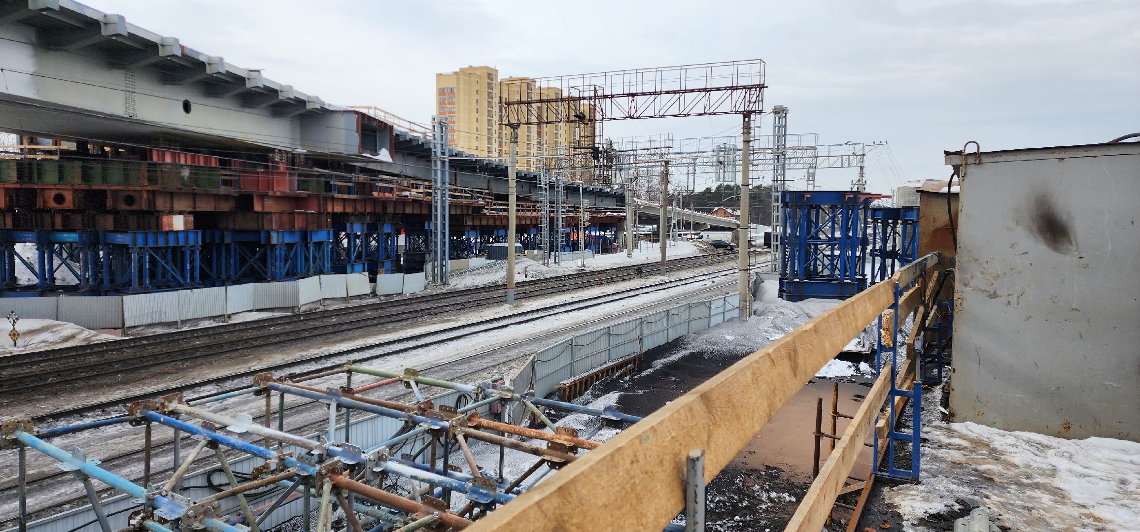 раменское, строительство, путепровод через железную дорогу между станциями быково и удельная,