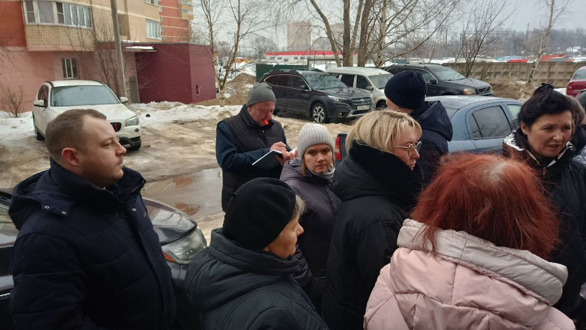 Снег, парковки, лобня,