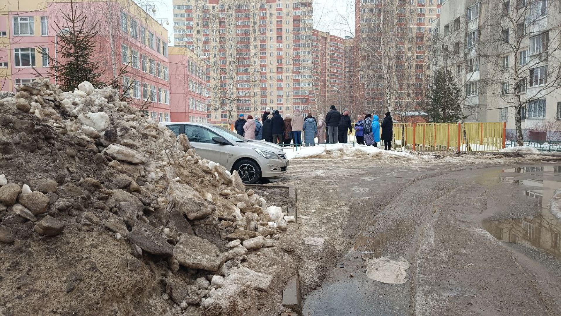 Снег, парковки, лобня,