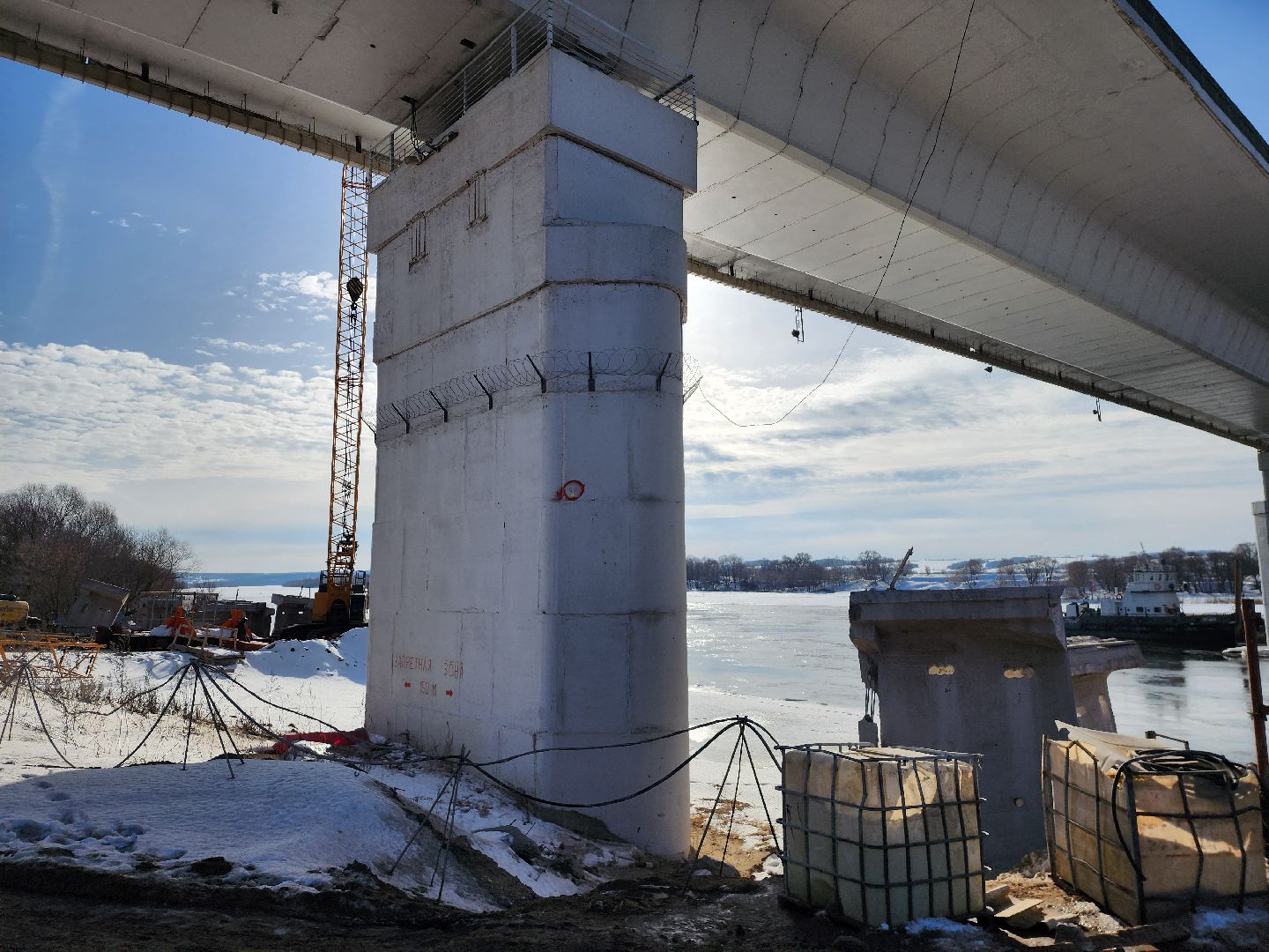 серпухов, река ока, мост через оку, весенний паводок, строительство моста, трасса М2,