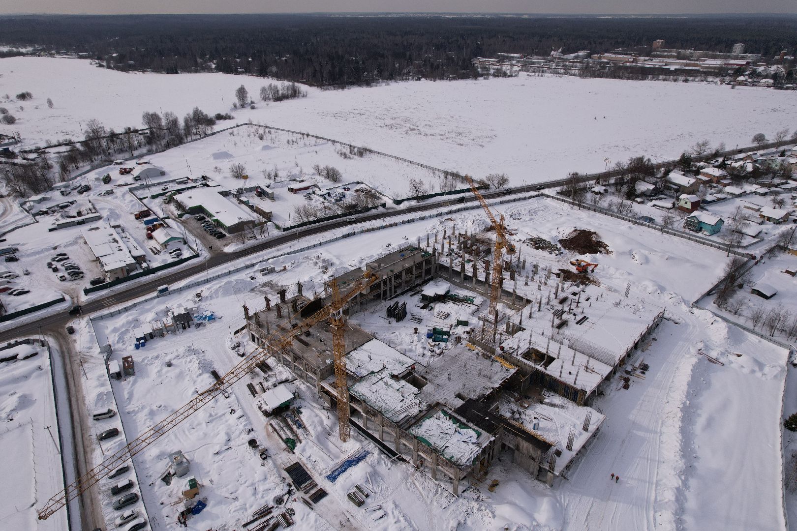 видео с коптера, школа, мытищи,