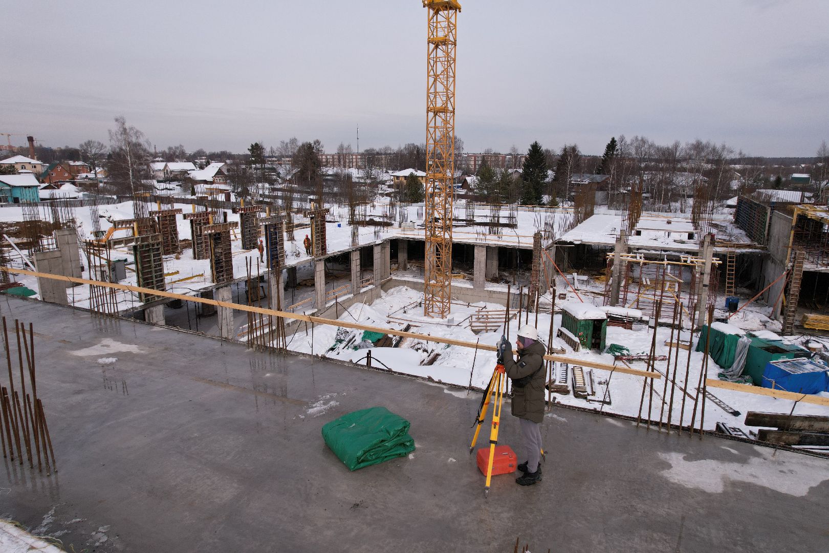 видео с коптера, школа, мытищи,