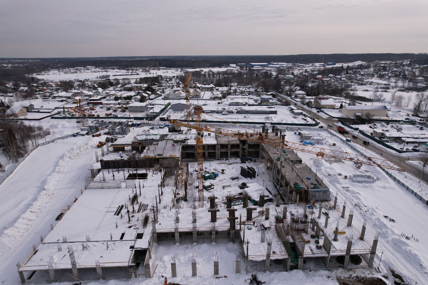 видео с коптера, школа, мытищи,