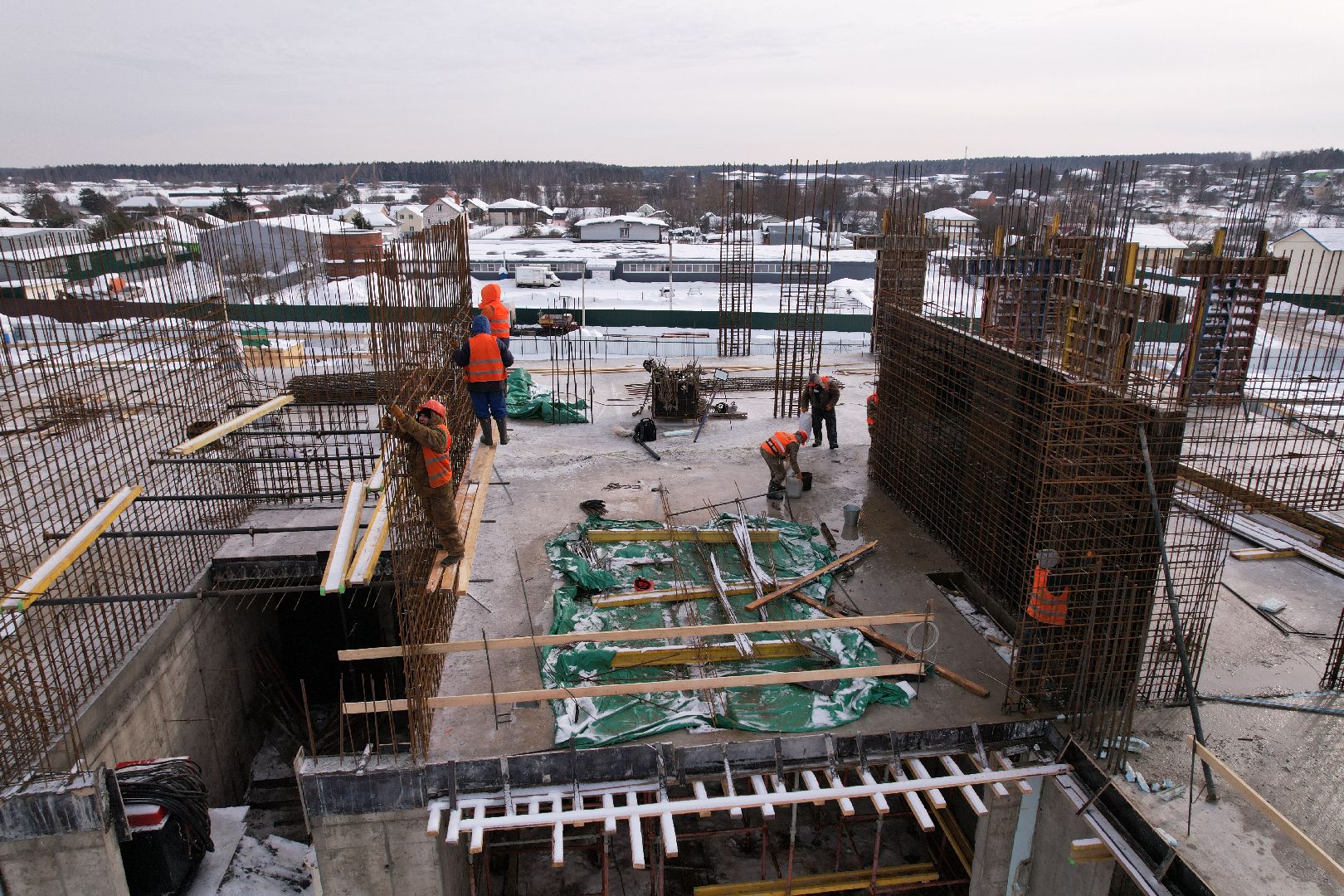 видео с коптера, школа, мытищи,