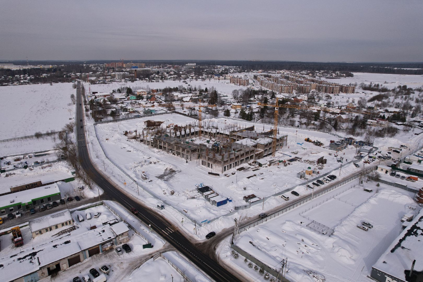 видео с коптера, школа, мытищи,