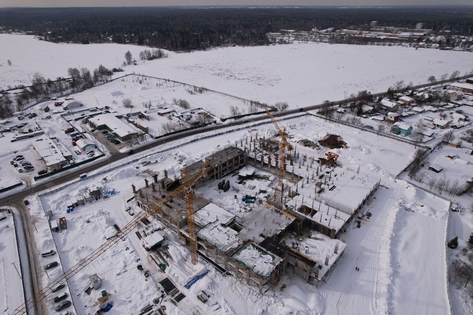 видео с коптера, школа, мытищи,