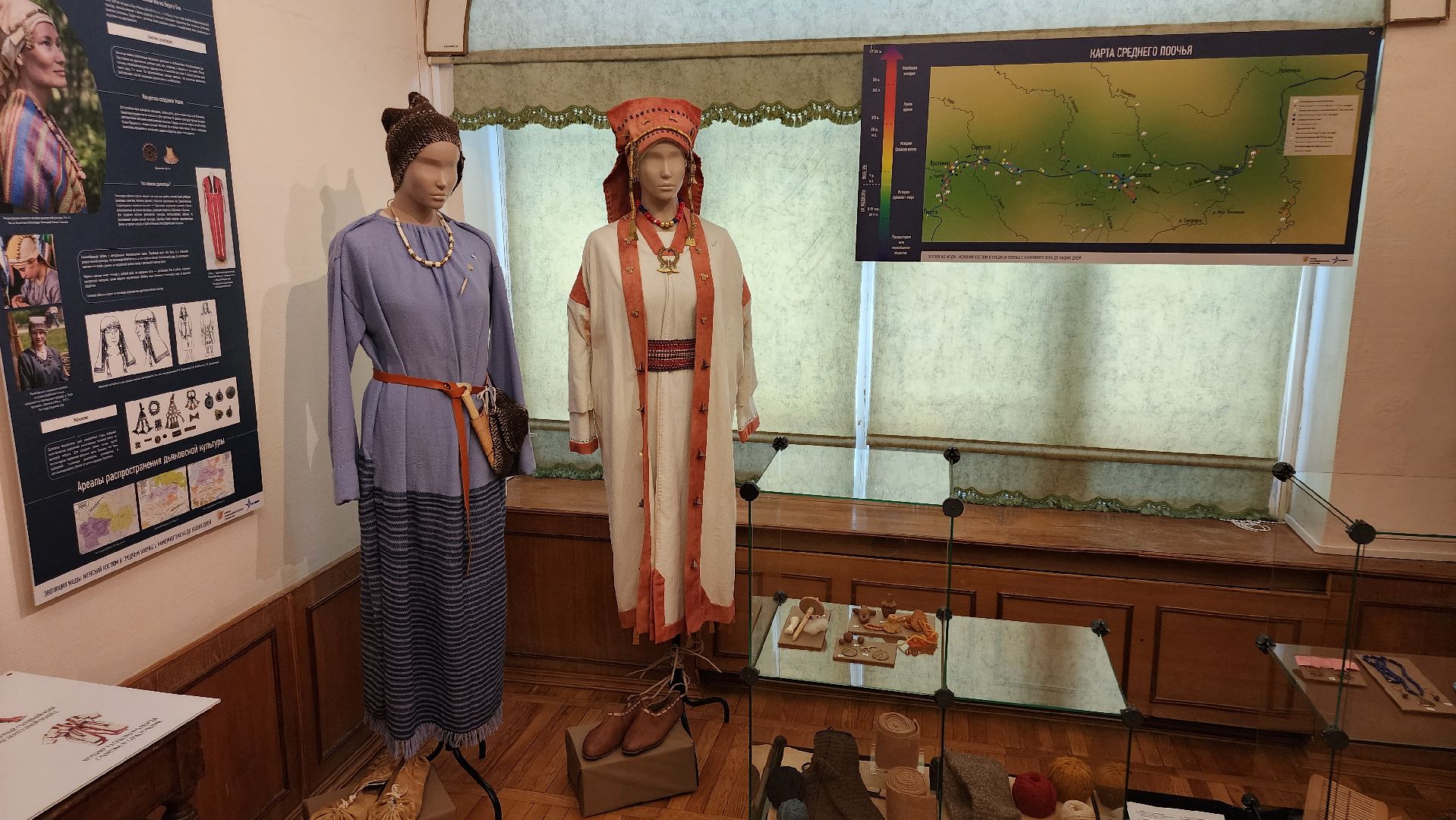 кашира, краеведческий музей, среднее поочье, каменный век, эволюция моды, выставка, народный костюм, реконструкция,
