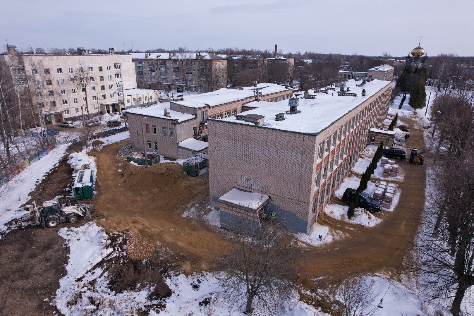 видео с коптера, школа, ремонт,