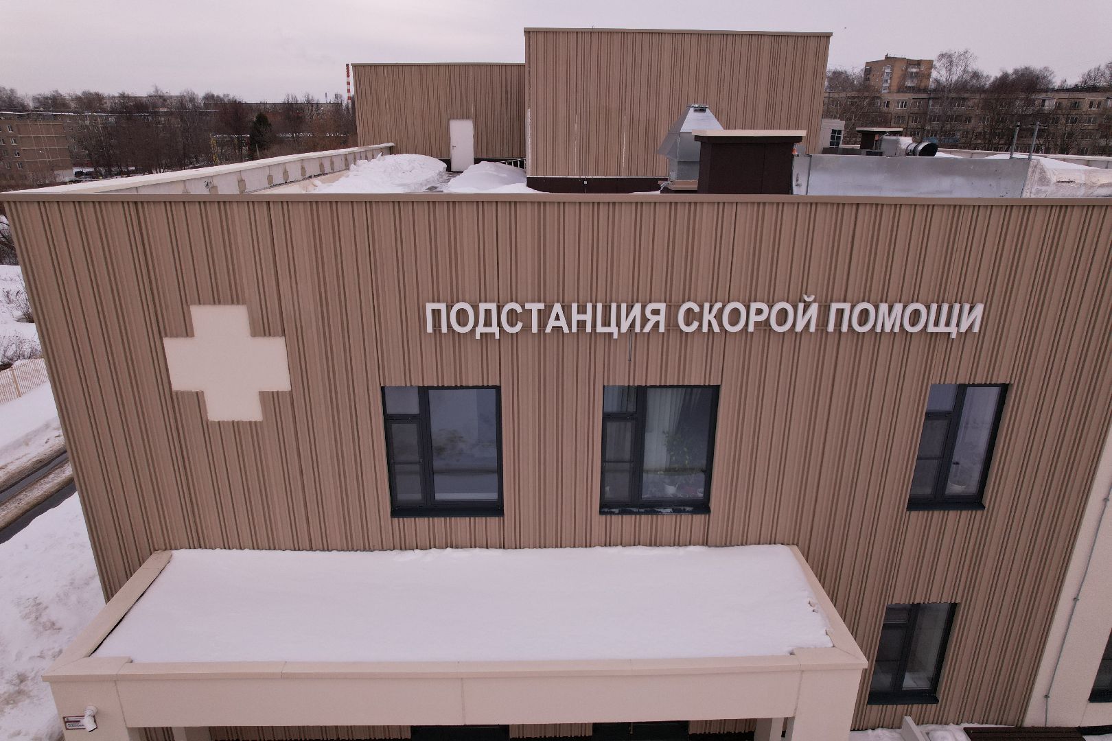 видео с коптера, скорая, подстанция,