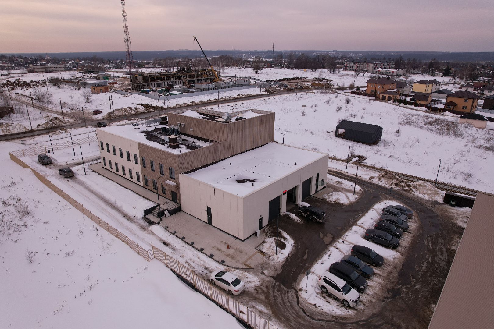 видео с коптера, скорая, подстанция,