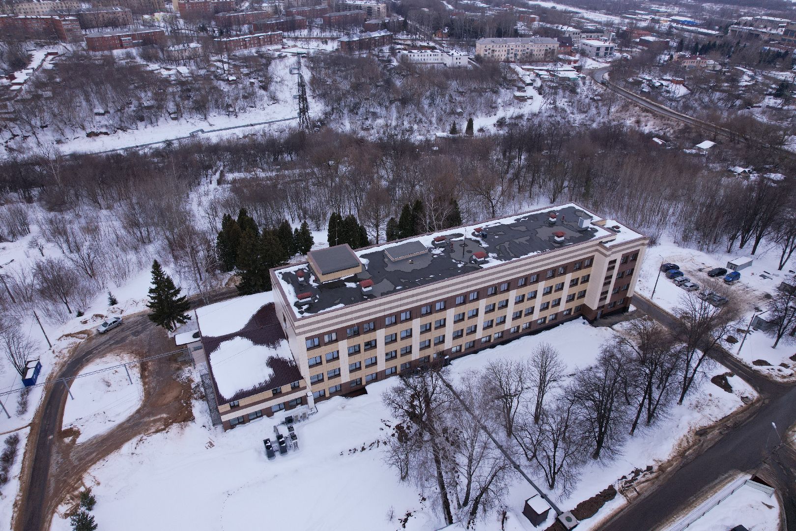 видео с коптера, больница, кашира,