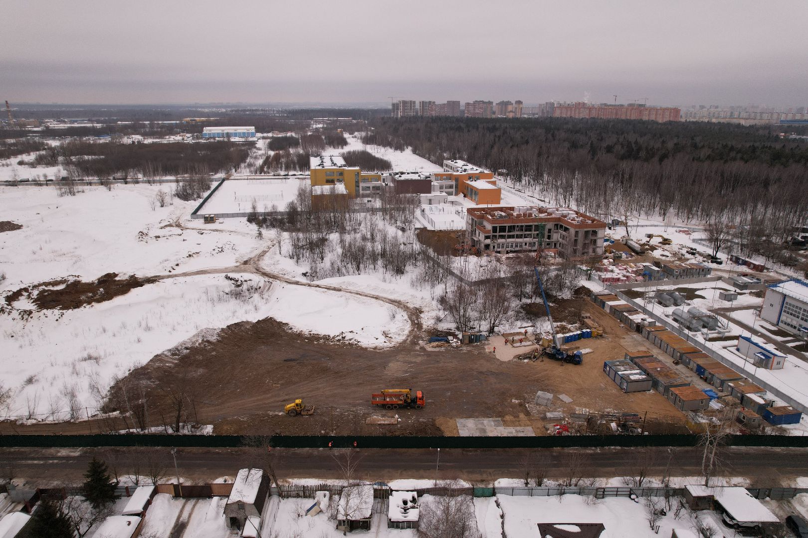 видео с коптера, больница, строительство,