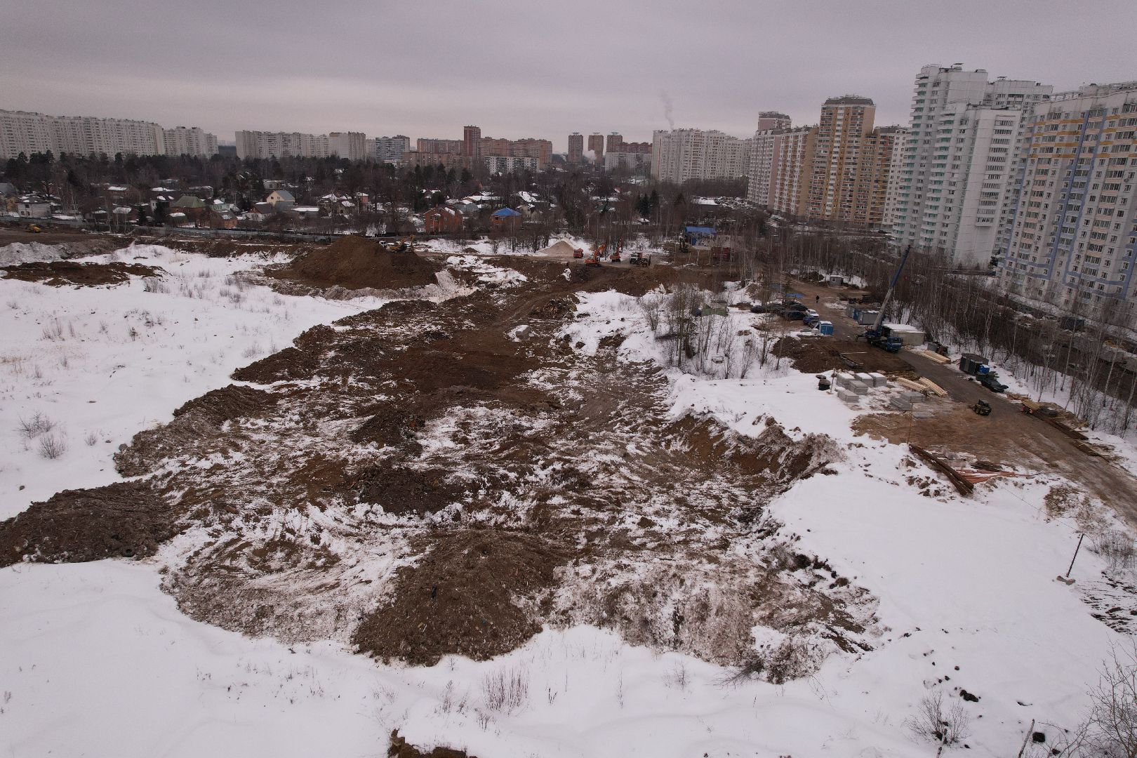 видео с коптера, больница, строительство,