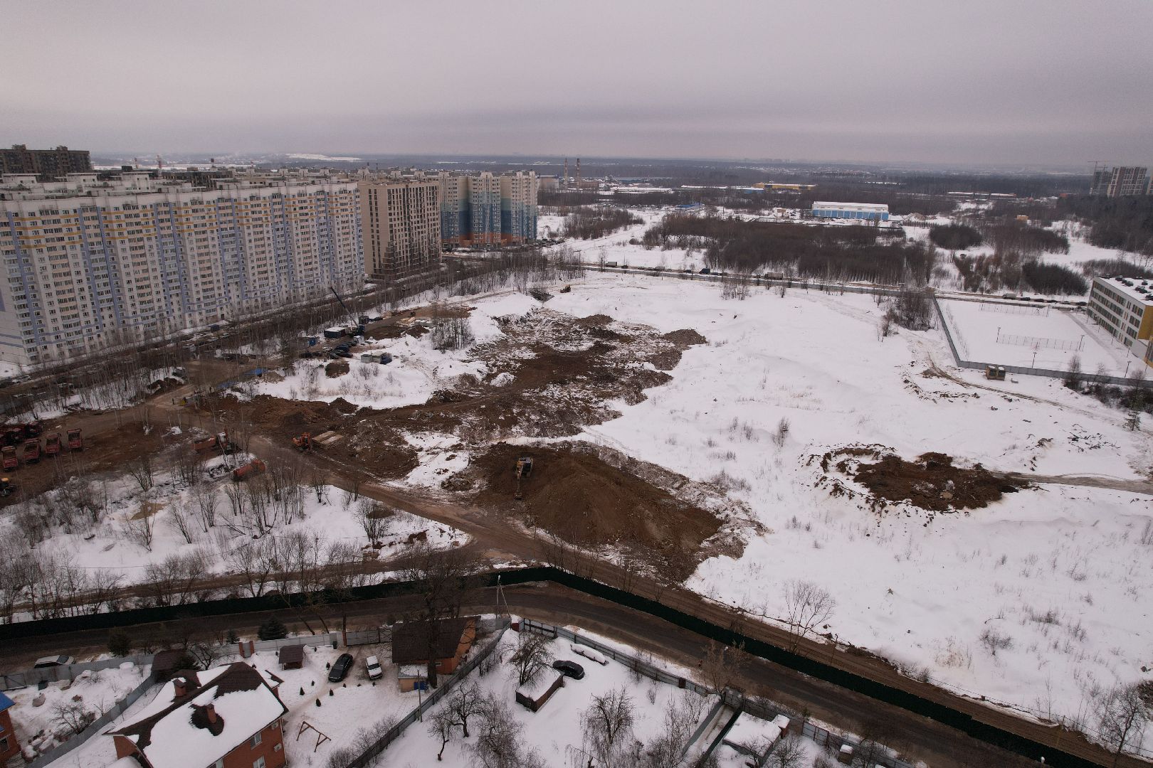 видео с коптера, больница, строительство,