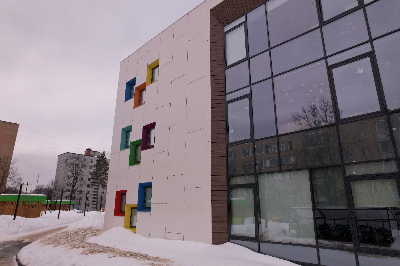 детские сады, видео с коптера, строительство,