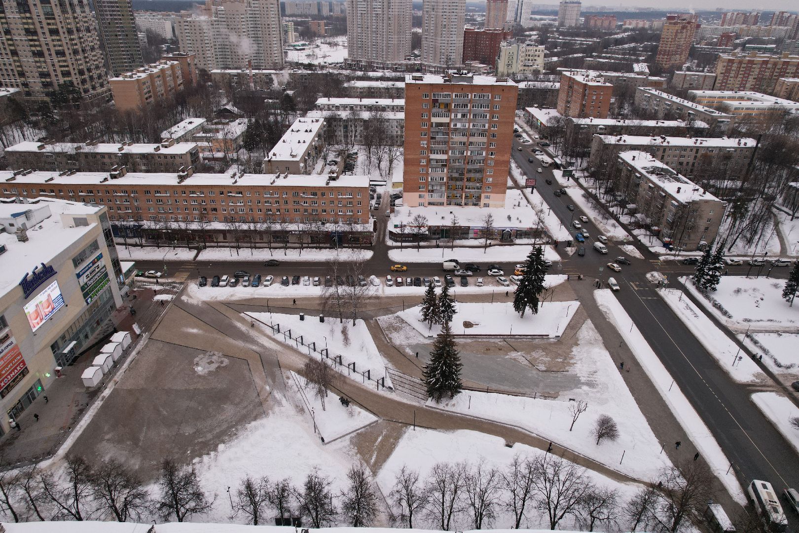видео с коптера, пушкино, благоустройство,