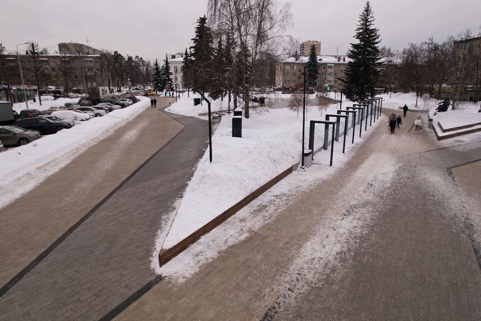 видео с коптера, пушкино, благоустройство,